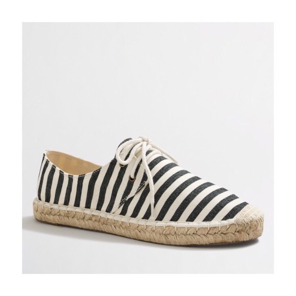 J. Crew Shoes - J Crew | Blue Striped Lace Up Espadrilles